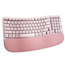 Teclado Ergonômico Sem Fio Nulea RT08 Wave Rosa Teclado Ergonômico Sem Fio Nulea RT08 Wave Rosa