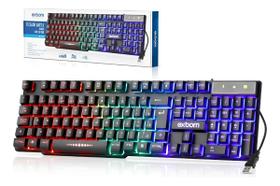 Teclado Exbom Rgb Gamer Semi Mecânico Led Profissional