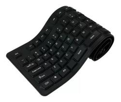 Teclado Flexível De Silicone Usb Dobrável Notebook Pc Tablet