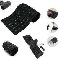 Teclado Flexível De Silicone Usb Dobrável Notebook Pc Tablet