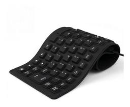 Teclado Flexível De Silicone Usb Dobrável Resistente Agua Borracha USB PRETO Teclado Flexível De Silicone Usb Dobrável Resistente Agua Borracha USB PRETO