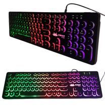 Teclado Gamer 107 Teclas Redondas Tipo Chocolate Laser USB Retroiluminado Led RGB Teclado Gamer 107 Teclas Redondas Tipo Chocolate Laser USB Retroiluminado Led RGB