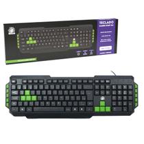 Teclado Gamer 5+ Start 2.0 Preto Verde Teclas Laterais
