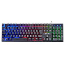Teclado Gamer ABNT2 Membrana Anti-Ghosting LED Rainbow Altura Ajustável Clanm CL-TJ8313