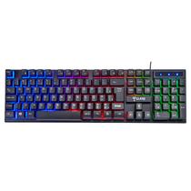 Teclado Gamer ABNT2 Membrana Anti-Ghosting LED Rainbow Altura Ajustável Clanm CL-TJ8313