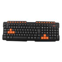 Teclado Gamer Action USB ABNT2 OEX Game TC200 Preto Laranja
