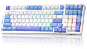 Teclado Gamer AULA 99 Teclas - Tri-Mode Bluetooth 5.0/2.4GHz/USB-C - Roxo