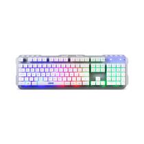 Teclado Gamer Base Metálica Branco Led Rainbow - TC259 - Multilaser