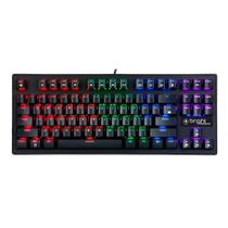Teclado gamer bright mecanico compact, preto, switch azul, led rainbow, gtc559