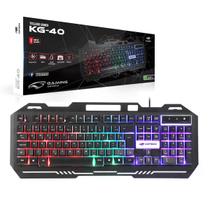 Teclado Gamer C3Tech Kg-40Bk, Usb 2.0, Abnt2, Led Rgb, Preto Teclado Gamer C3Tech Kg-40Bk, Usb 2.0, Abnt2, Led Rgb, Preto