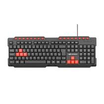 Teclado Gamer C3Tech KG10V2BK Multimídia USB ABNT2 Preto e Vermelho