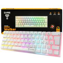 Teclado Gamer Clanm Snow Walker Compacto 60% Cabo Resistente 1,5M Com Switch Red Alta Qualidade Iluminação de Led Rgb