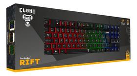 Teclado Gamer Clone Rift 80 ABNT2 88 Teclas LED Rainbow USB