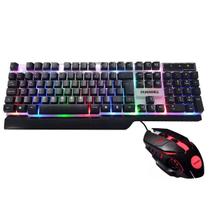 Teclado Gamer Com Mouse Iluminação Rgb À Prova D'Água Dw-550