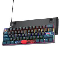 Teclado Gamer Compacto com Fio Ussixchare 61 Teclas Switch Vermelho