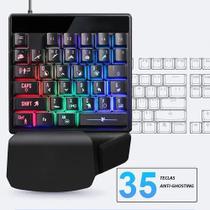 Teclado Gamer De Uma Mão One Handed Com Led Rgb Via Usb