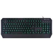 Teclado gamer draco com macros, multimidia led 3 cores cabo