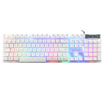 Teclado Gamer Evus Candy Branco Led RGB TC-10B ABNT2 Membran Teclado Gamer Evus Candy Branco Led RGB TC-10B ABNT2 Membran