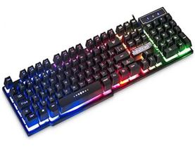 Teclado gamer Exbom QWERTY português Brasil cor preto com luz RGB - NoBrand Teclado gamer Exbom QWERTY português Brasil cor preto com luz RGB - NoBrand