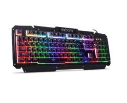 Teclado Gamer Exbom Semimecânico USB Iluminação LED BK-G200