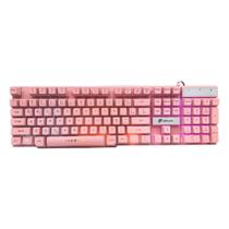 Teclado Gamer Force-X TC201 Rosa OEX Teclado Gamer Force-X TC201 Rosa OEX
