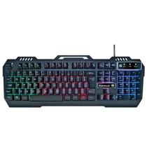 Teclado Gamer Fortrek Crusader, LED Rainbow, USB, ABNT2, Preto