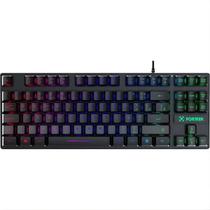 Teclado Gamer Fortrek Fearless ABNT2 AntiGhosting 19 Teclas Membrana Prata Silenciosa Iluminação Rainbow USB