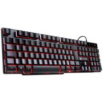 Teclado Gamer Hydra 107 Teclas + 12 Multimídia Com Led Vermelho Sensacao Tecla Mecanica - Gt702