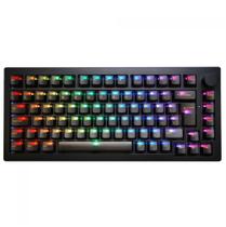 Teclado gamer mec akko 5075 clear black, rgb, switch v3 pro cream black - 5075 clear black