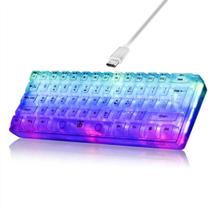 Teclado Gamer Mecânico 60% com Luz de Fundo Transparente