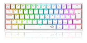 Teclado Gamer Mecânico Branco Fizz RGB Layout 60% Redragon