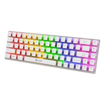 Teclado Gamer Mecânico Evolut Lumini LED, Layout 60, Switch Azul, Transparente Eg217, ABNT2, Branco EG217