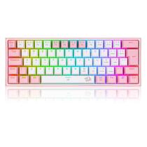 Teclado Gamer Mecanico Fizz RGB Switch Blue 60% Redragon Rosa