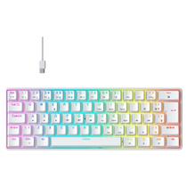 Teclado gamer mecanico hyrax thunder hck61, abnt2, branco, switch vermelho - hck61w-red-rgb