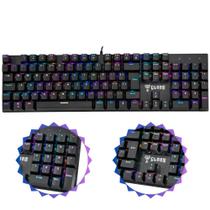 Teclado Gamer Mecânico King Tamanho 100% Com 18 Modos de Iluminação Rgb Para Fps Switch Red Atalhos/Macro e Teclado Numérico