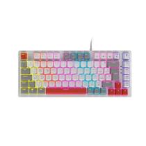 Teclado Gamer Mecânico PCYES Kirin 75%, Switch Azul, Led Rainbow, USB, ABNT2, Fantasma Branco