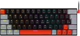 Teclado gamer mecanico pcyes kuromori 60 switch blue led rainbow ptkm60bl