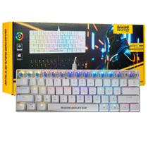 Teclado Gamer Mecânico, Rbg, Switch Azul 60%, Branco Kbw88