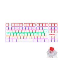 Teclado Gamer Mecanico Redragon Daksa K576 Branco Rgb Com Fio Switch Red ABNT2 Ergonomico Usb Computador Notebook