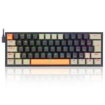 Teclado Gamer Mecânico Redragon Fizz RGB Laranja Preto Cinza SwitMarrom - K617RGB Teclado Gamer Mecânico Redragon Fizz RGB Laranja Preto Cinza SwitMarrom - K617RGB