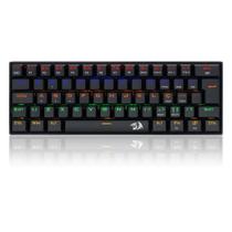 Teclado Gamer Mecânico Redragon Lakshmi, Rainbow, Switch Blue, ABNT2, 60%, Black, K606R