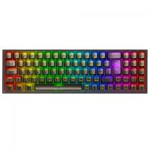 Teclado Gamer Mecânico Redragon Pollux Pro Clear, RGB, Wireless, Bluetooth, Switch Crystal, ABNT2, Preto