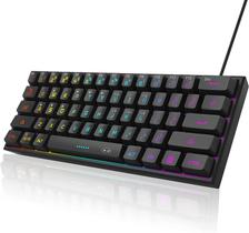 Teclado Gamer Mecânico RGB 60% MageGee TS91 - 61 Teclas, Compacto e à Prova d'Água (Preto)
