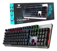 Teclado gamer mecânico rgb F2066 aula