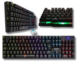 Teclado Gamer Mecânico Switch Outemu Blue Anti Ghosting RGB Retro iluminado Led RGB Estilo Rainbow