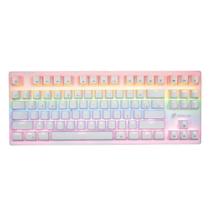 Teclado Gamer Mecânico Wolf Rainbow OEX Game TC605 Branco