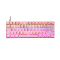 Teclado Gamer Mecanico Ziggy Led Rainbow OEX Game TC607 Rosa