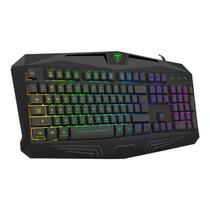 Teclado Gamer Membrana T-dagger Tanker Preto RGB- TGK202