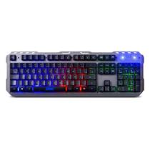 Teclado Gamer Multi, LED Rainbow, Base Metálica, ABNT2, Preto - TC260