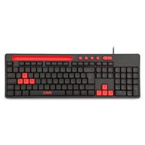 Teclado Gamer Multilaser Multimidia Com Suporte De Smartphone TC266 Preto/Vermelho